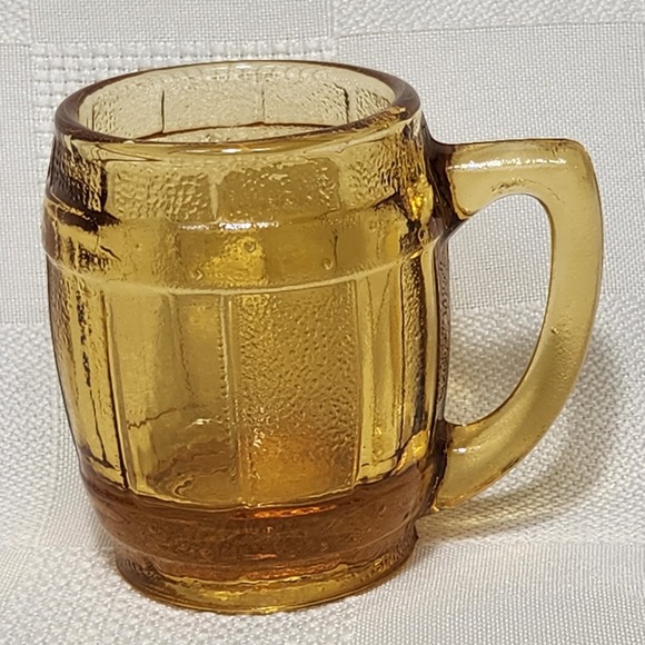 Amber‎ Colored Glass Mini Mug Shot Glass 2.25" Tall - Picture 2 of 14